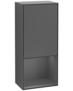 Villeroy und Boch Finion armoire latérale F540GKGK 41.8x93.6x27cm, gauche, étagère en dessous Anthracite mat, Anthracite mat
