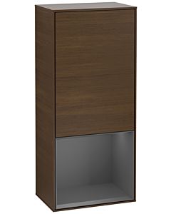Villeroy und Boch Finion armoire latérale F540GKGN 41.8x93.6x27cm, gauche, étagère en dessous anthracite mat, placage noyer