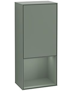 Villeroy und Boch Finion side cabinet F540GMGM 41.8x93.6x27cm, left, shelf below olive matt, Olive Matt Lacquer