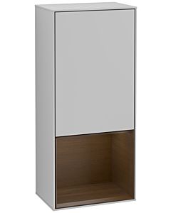 Villeroy und Boch Finion Seitenschrank F540GNGJ 41,8x93,6x27cm, links, Regal unten Walnut veneer, Light grey matt