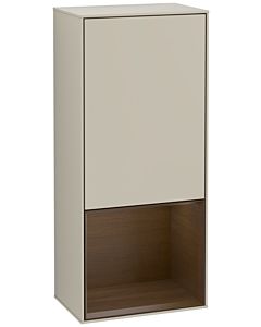 Villeroy und Boch Finion Seitenschrank F540GNHH 41,8x93,6x27cm, links, Regal unten Walnut Veneer, Sand Matt Lacquer