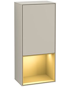 Villeroy und Boch Finion Seitenschrank F540HFHH 41,8x93,6x27cm, links, Regal unten Gold Matt, Sand Matt Lacquer