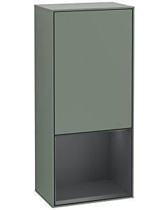 Villeroy und Boch Armoire latérale Finion F540HGGM 41.8x93.6x27cm, gauche, étagère en dessous de minuit Blue mat, Olive Matt Lacquer
