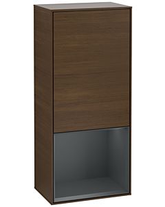 Villeroy und Boch Finion Seitenschrank F540HGGN 41,8x93,6x27cm, links, Regal unten Midnight Blue Matt, Walnut veneer