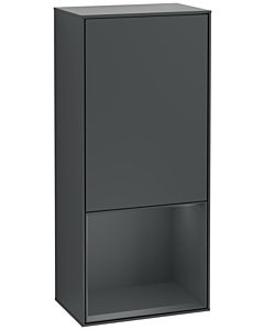 Villeroy und Boch Finion armoire latérale F540HGHG 41.8x93.6x27cm, gauche, étagère sous Midnight Blue mat, Midnight Blue Matt Lacquer