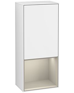 Villeroy und Boch Finion Seitenschrank F540HHGF 41,8x93,6x27cm, links, Regal unten Sand Matt, Glossy white lacquer