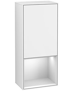 Villeroy und Boch Finion Seitenschrank F540MTGF 41,8x93,6x27cm, links, Regal unten White Matt, Glossy white lacquer