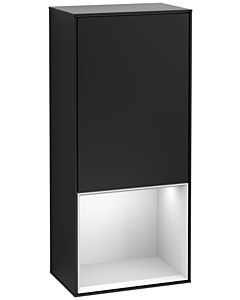 Villeroy und Boch Finion Seitenschrank F540MTPD 41,8x93,6x27cm, links, Regal unten White Matt, Black matt lacquer