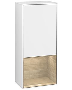 Villeroy und Boch Finion side cabinet F540PCGF 41.8x93.6x27cm, left, shelf below Oak Veneer , Glossy white lacquer