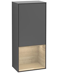 Villeroy und Boch Finion armoire côté F540PCGK 41.8x93.6x27cm, à gauche, au- dessous de plateau Oak Veneer , anthracite mat