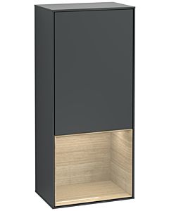 Villeroy und Boch Finion Seitenschrank F540PCHG 41,8x93,6x27cm, links, Regal unten Oak Veneer, Midnight Blue Matt Lacquer