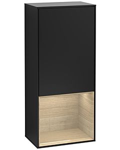 Villeroy und Boch Finion side cabinet F540PCPD 41.8x93.6x27cm, left, shelf below Oak Veneer , black matt lacquer
