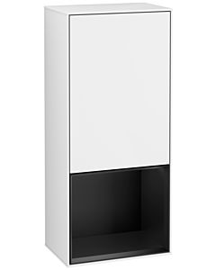 Villeroy und Boch Finion Seitenschrank F540PDGF 41,8x93,6x27cm, links, Regal unten Black matt, Glossy white lacquer