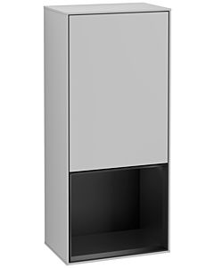 Villeroy und Boch Finion Seitenschrank F540PDGJ 41,8x93,6x27cm, links, Regal unten Black matt, Light grey matt