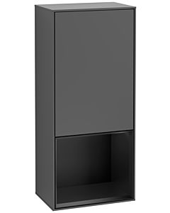 Villeroy und Boch Finion Seitenschrank F540PDGK 41,8x93,6x27cm, links, Regal unten Black matt, Anthracite matt