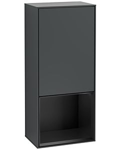 Villeroy und Boch Finion Seitenschrank F540PDHG 41,8x93,6x27cm, links, Regal unten Black matt, Midnight Blue Matt Lacquer
