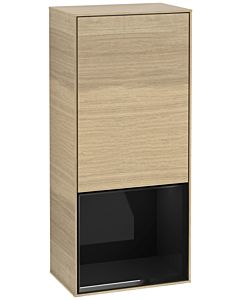 Villeroy und Boch Finion armoire côté F540PHPC 41.8x93.6x27cm, gauche, étagère ci - dessous noir brillant, Oak Veneer