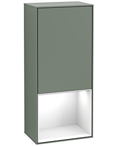Villeroy und Boch Finion Seitenschrank F550GFGM 41,8x93,6x27cm, rechts, Regal unten Glossy White, Olive Matt Lacquer