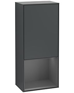 Villeroy und Boch Finion Seitenschrank F550GKHG 41,8x93,6x27cm, rechts, Regal unten Anthracite Matt, Midnight Blue Matt Lacquer