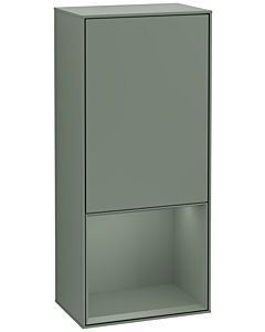 Villeroy und Boch Finion Seitenschrank F550GMGM 41,8x93,6x27cm, rechts, Regal unten Olive Matt, Olive Matt Lacquer