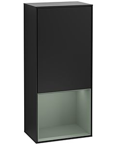 Villeroy und Boch Finion Seitenschrank F550GMPD 41,8x93,6x27cm, rechts, Regal unten Olive Matt, Black matt lacquer