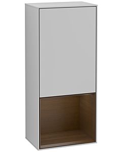 Villeroy und Boch Finion side cabinet F550GNGJ 41.8x93.6x27cm, right, shelf below walnut veneer, light gray matt