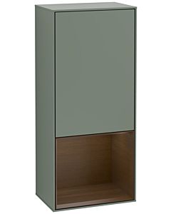 Villeroy und Boch Armoire latérale Finion F550GNGM 41.8x93.6x27cm, droite, étagère sous Walnut Veneer , Olive Matt Lacquer