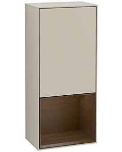 Villeroy und Boch Armoire latérale Finion F550GNHH 41.8x93.6x27cm, droite, étagère en dessous Walnut Veneer , Sand Matt Lacquer