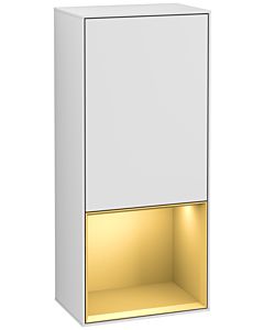 Villeroy und Boch Finion armoire latérale F550HFMT 41.8x93.6x27cm, droite, étagère en dessous or mat, laqué blanc mat