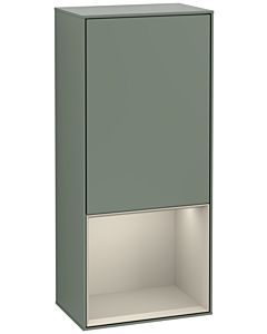 Villeroy und Boch Finion Seitenschrank F550HHGM 41,8x93,6x27cm, rechts, Regal unten Sand Matt, Olive Matt Lacquer