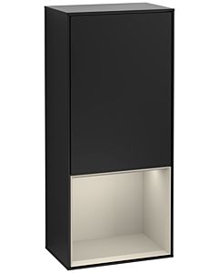 Villeroy und Boch Finion Seitenschrank F550HHPD 41,8x93,6x27cm, rechts, Regal unten Sand Matt, Black matt lacquer