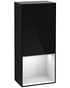 Villeroy und Boch Armoire latérale Finion F550MTPH 41.8x93.6x27cm, droite, étagère en dessous White Matt , Glossy Black Lacquer