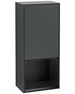 Villeroy und Boch Armoire latérale Finion F550PDHG 41.8x93.6x27cm, droite, étagère en dessous noir mat, Midnight Blue Matt Lacquer