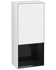Villeroy und Boch Finion side cabinet F550PHGF 41.8x93.6x27cm, right, shelf below Glossy Black, Glossy white lacquer