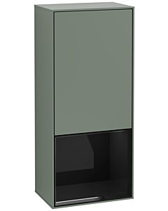 Villeroy und Boch Finion side cabinet F550PHGM 41.8x93.6x27cm, right, shelf below Glossy Black, Olive Matt Lacquer