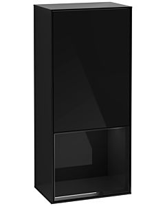 Villeroy und Boch Finion side cabinet F550PHPH 41.8x93.6x27cm, right, shelf below Glossy Black, Glossy Black Lacquer