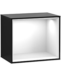 Villeroy und Boch Finion Regalmodul F580GFPH 41,8x35,6x27cm, Regal Glossy White, Glossy Black Lacquer
