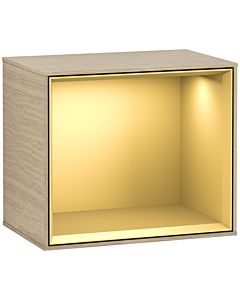 Villeroy und Boch Finion Regalmodul F580HFPC 41,8x35,6x27cm, Regal Gold Matt, Oak Veneer
