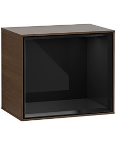Villeroy und Boch Finion Regalmodul F580PHGN 41,8x35,6x27cm, Regal Glossy Black, Walnut veneer