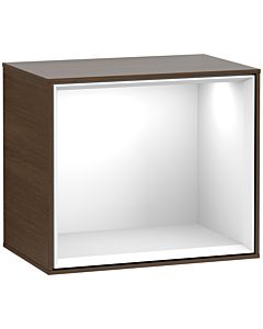 Villeroy und Boch Finion Regalmodul F590GFGN 41,8x35,6x27cm, Ladestation, Regal Glossy White, Walnut veneer