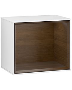 Villeroy und Boch Finion Regalmodul F590GNGF 41,8x35,6x27cm, Ladestation, Regal Walnut Veneer, Glossy white lacquer