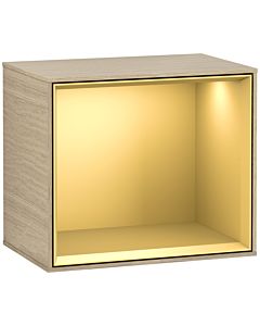 Villeroy und Boch Finion Regalmodul F590HFPC 41,8x35,6x27cm, Ladestation, Regal Gold Matt, Oak Veneer