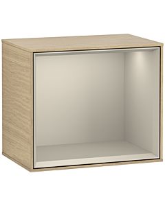 Villeroy und Boch Finion Regalmodul F590HHPC 41,8x35,6x27cm, Ladestation, Regal Sand Matt, Oak Veneer