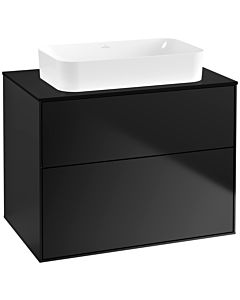 Villeroy und Boch Finion Villeroy und Boch F63200PD 80x60.3x50.1mm, verre noir mat, laqué noir mat