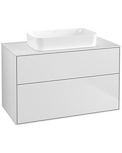 Villeroy und Boch Finion Waschtischunterschrank F64100MT 100x60,3x50,1mm, Glass White Matt, White matt lacquer