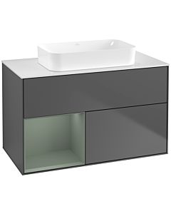 Villeroy und Boch Finion Villeroy und Boch Finion F651GMGK 100x60.3x50.1cm, shelf left Olive Matt Lacquer , anthracite matt
