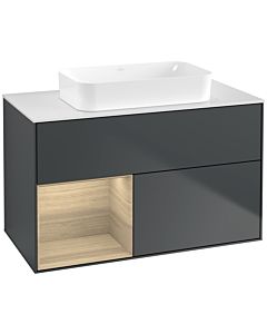Villeroy und Boch Finion Villeroy und Boch Finion F651PCHG 100x60.3x50.1cm, shelf left Oak Veneer , Midnight Blue Matt Lacquer