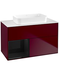 Villeroy und Boch Finion Villeroy und Boch Finion F651PHHB 100x60.3x50.1cm, shelf left Glossy Black Lacquer , Peony Matt