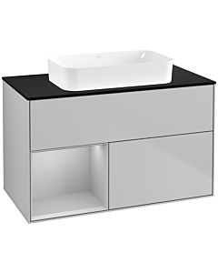 Villeroy und Boch Finion Villeroy und Boch F652GJGJ 100x60.3x50.1cm, étagère à gauche gris clair mat, gris clair mat