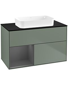 Villeroy und Boch Finion Villeroy und Boch Finion F652GKGM 100x60.3x50.1cm, shelf left anthracite matt, Olive Matt Lacquer